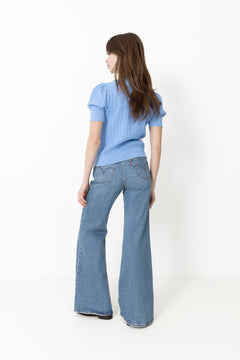 Cotton Cable Ss Cardigan - Hydrangea Blue
