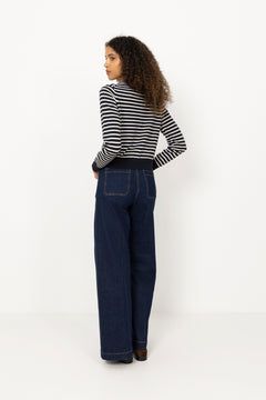 Cotton Cashmere Cardigan - Cream Stripe