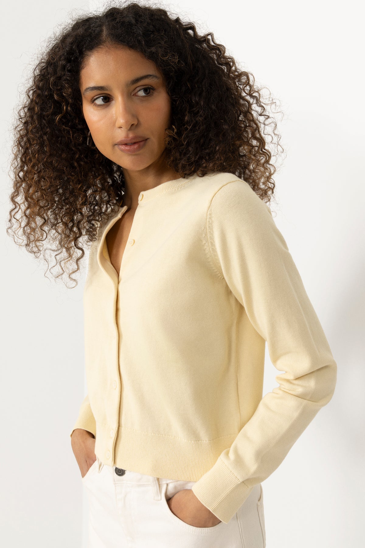 Cotton Cashmere Cardigan - Panna Cotta