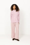 Coastal Shirt - White Red Pinstripe