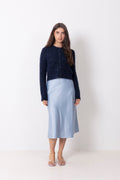 Slflena Hw Midi Skirt - Dusty Blue