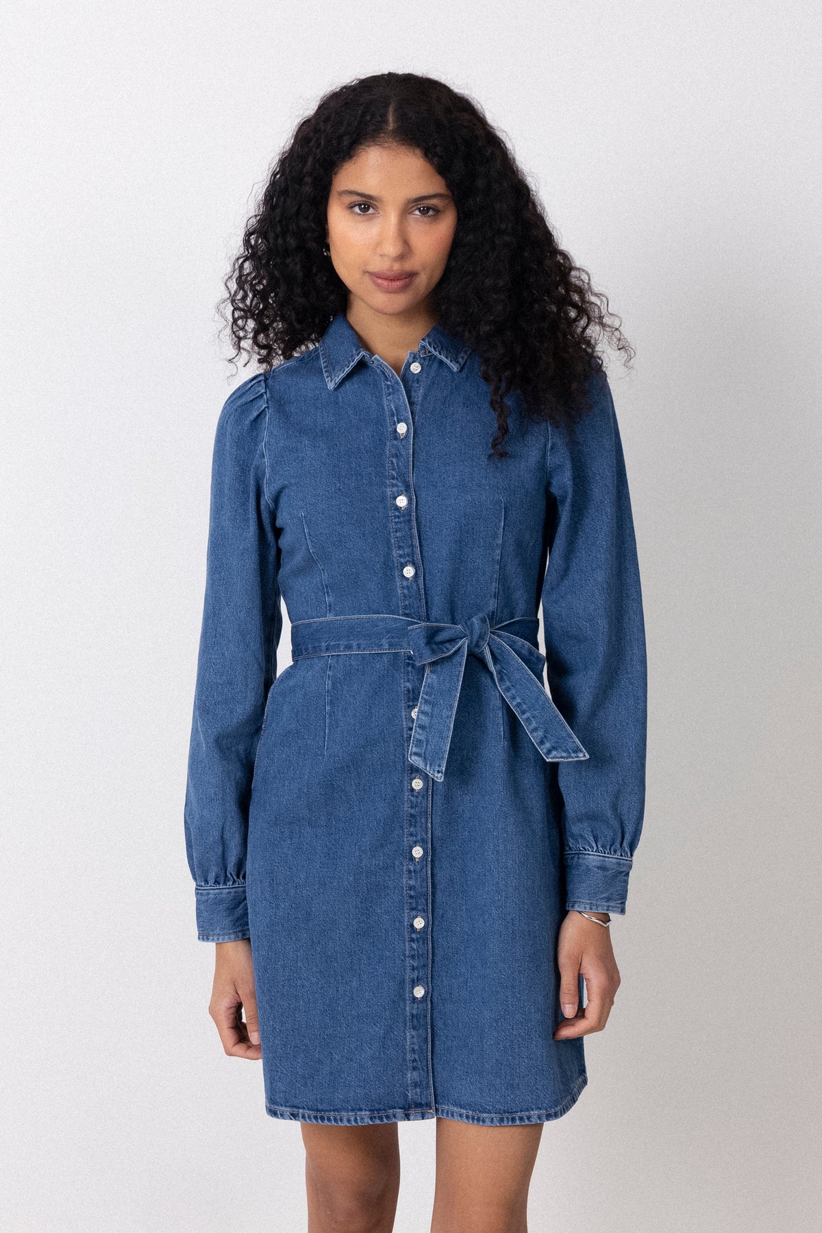Slfruna Short Denim Dress - Medium Blue Denim
