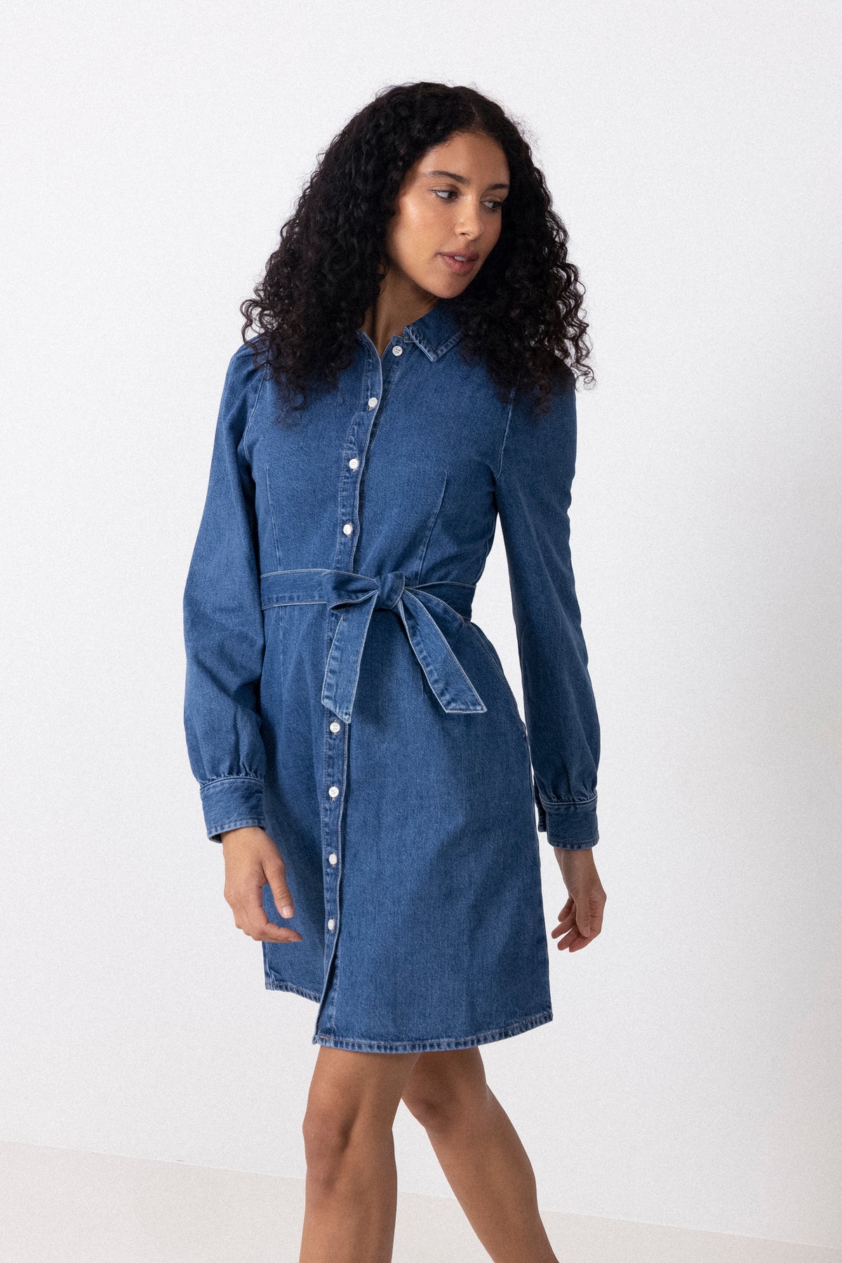Slfruna Short Denim Dress - Medium Blue Denim