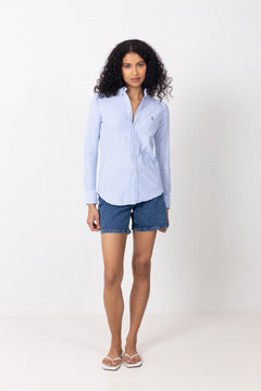 Krista Hw Mid Blue Denim Shorts - Medium Blue Denim