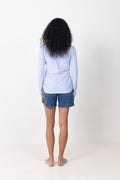 Krista Hw Mid Blue Denim Shorts - Medium Blue Denim