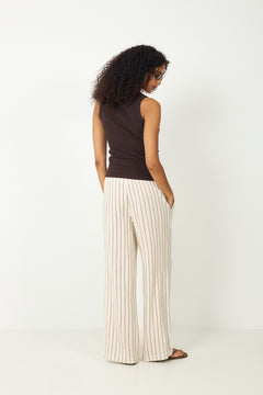 Slfviva-Gulia HW Striped Sun Pant - Sandshell Chocolate Chip