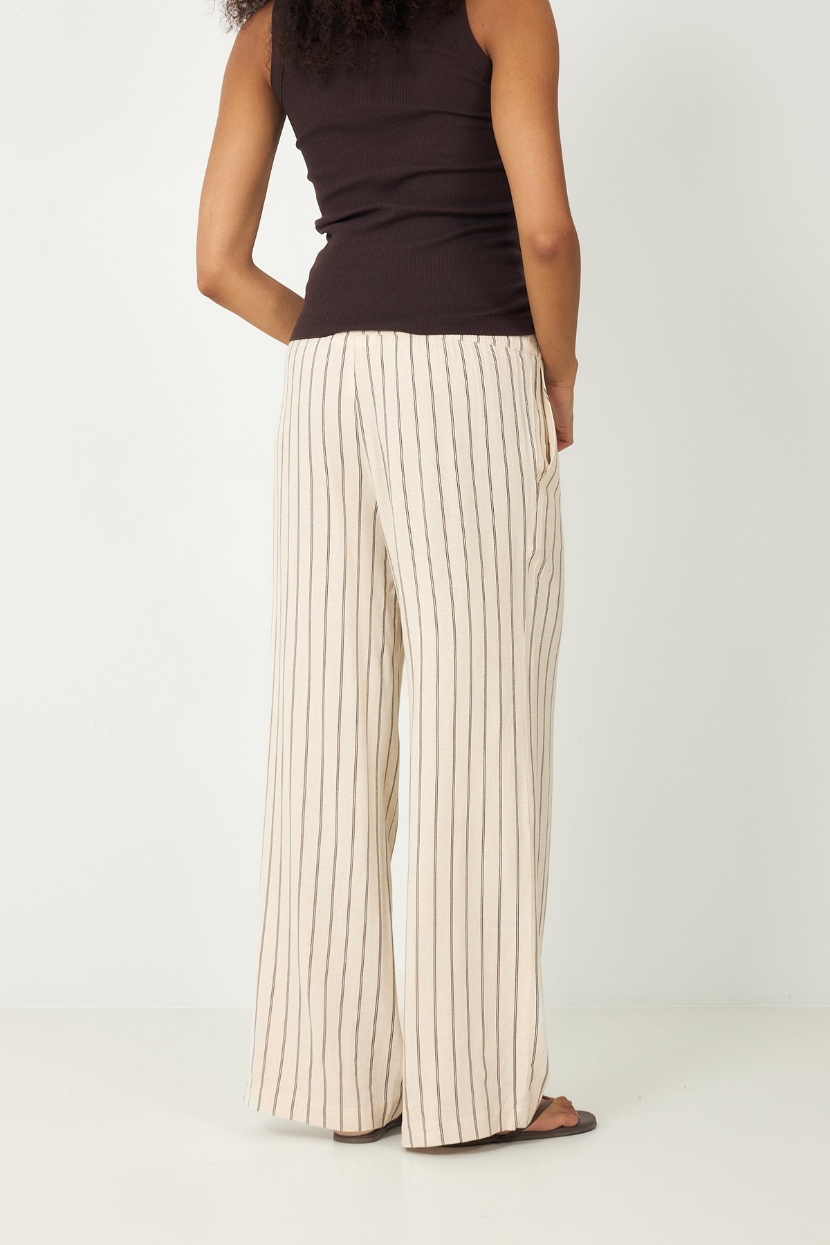 Slfviva-Gulia Hw Striped Sun Pant - Sandshell Chocolate Chip