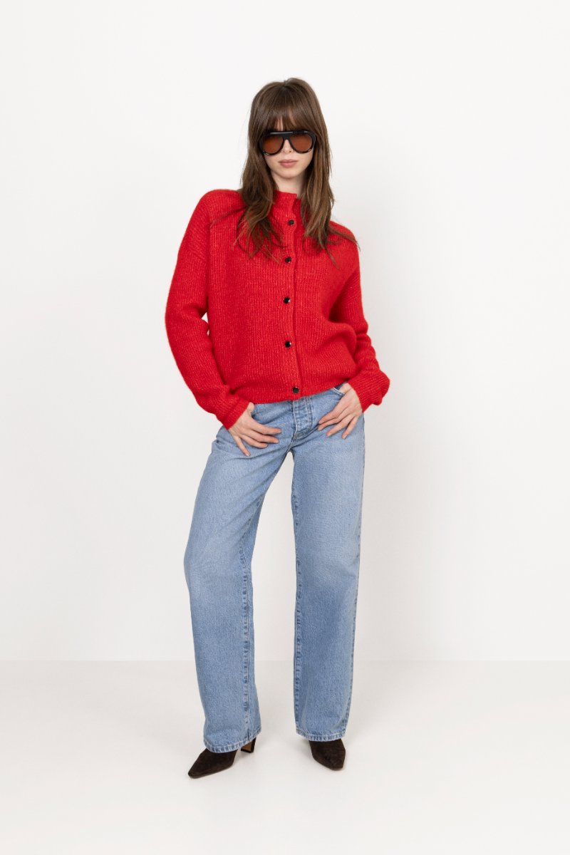 Alphagz Short Cardigan - Postbox Mélange