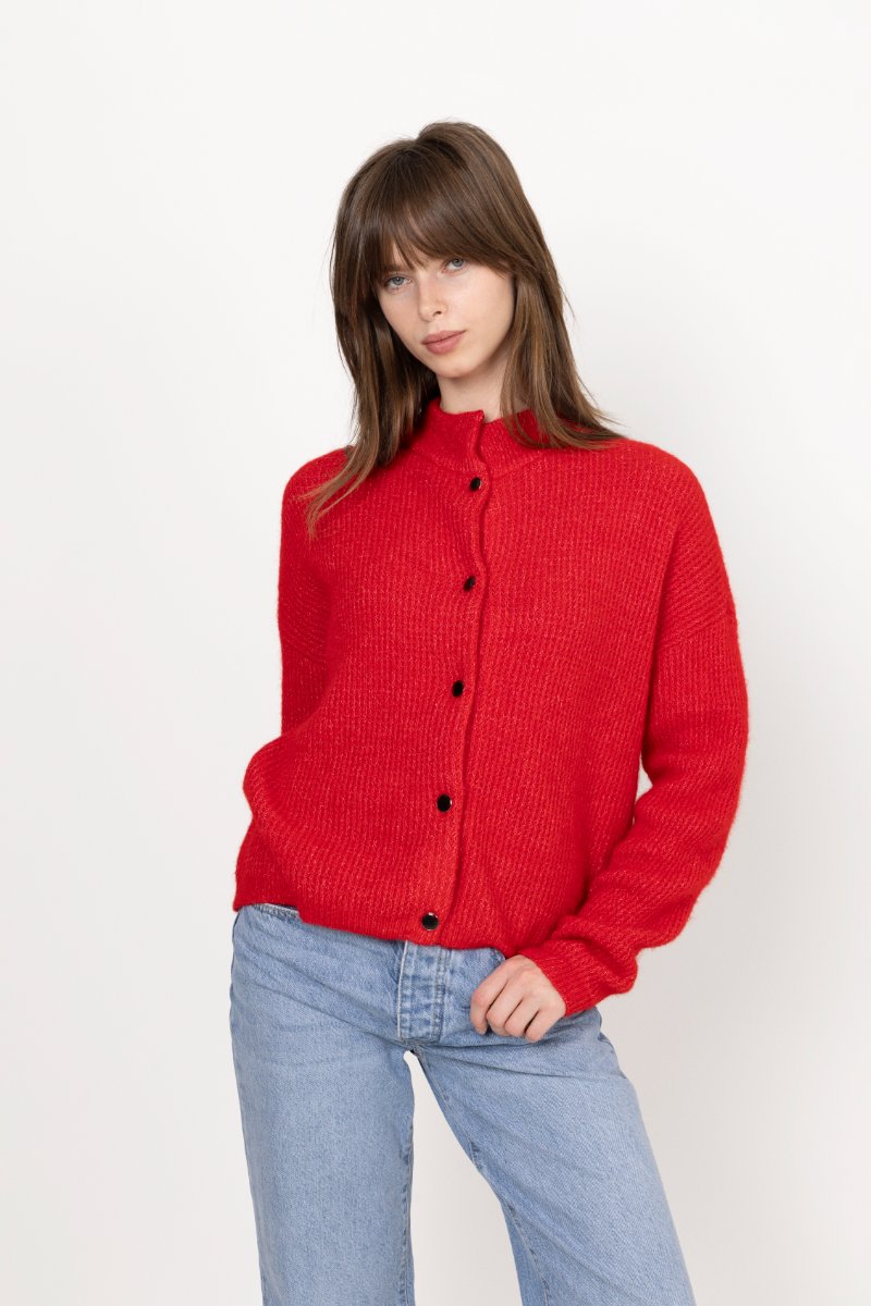 Alphagz Short Cardigan - Postbox Mélange