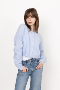 Gzdebbie Short Cardigan - Blue Finch Mélange