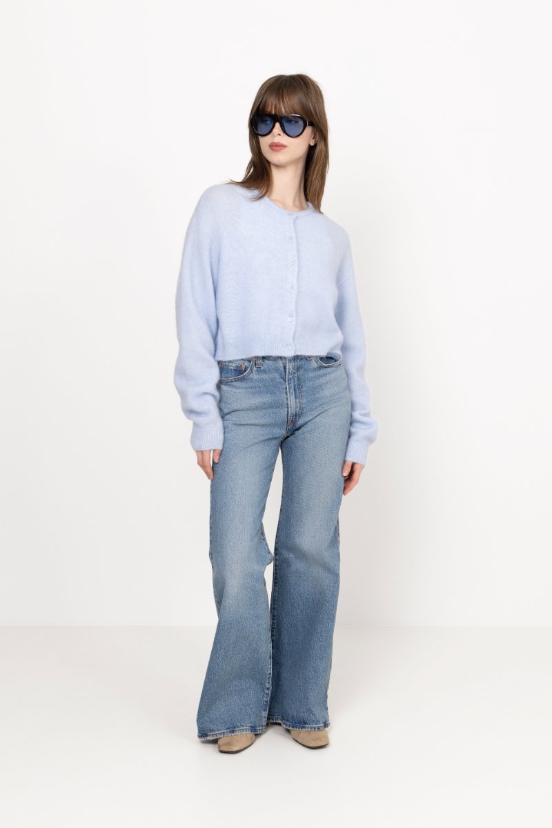 Gzdebbie Short Cardigan - Blue Finch Mélange