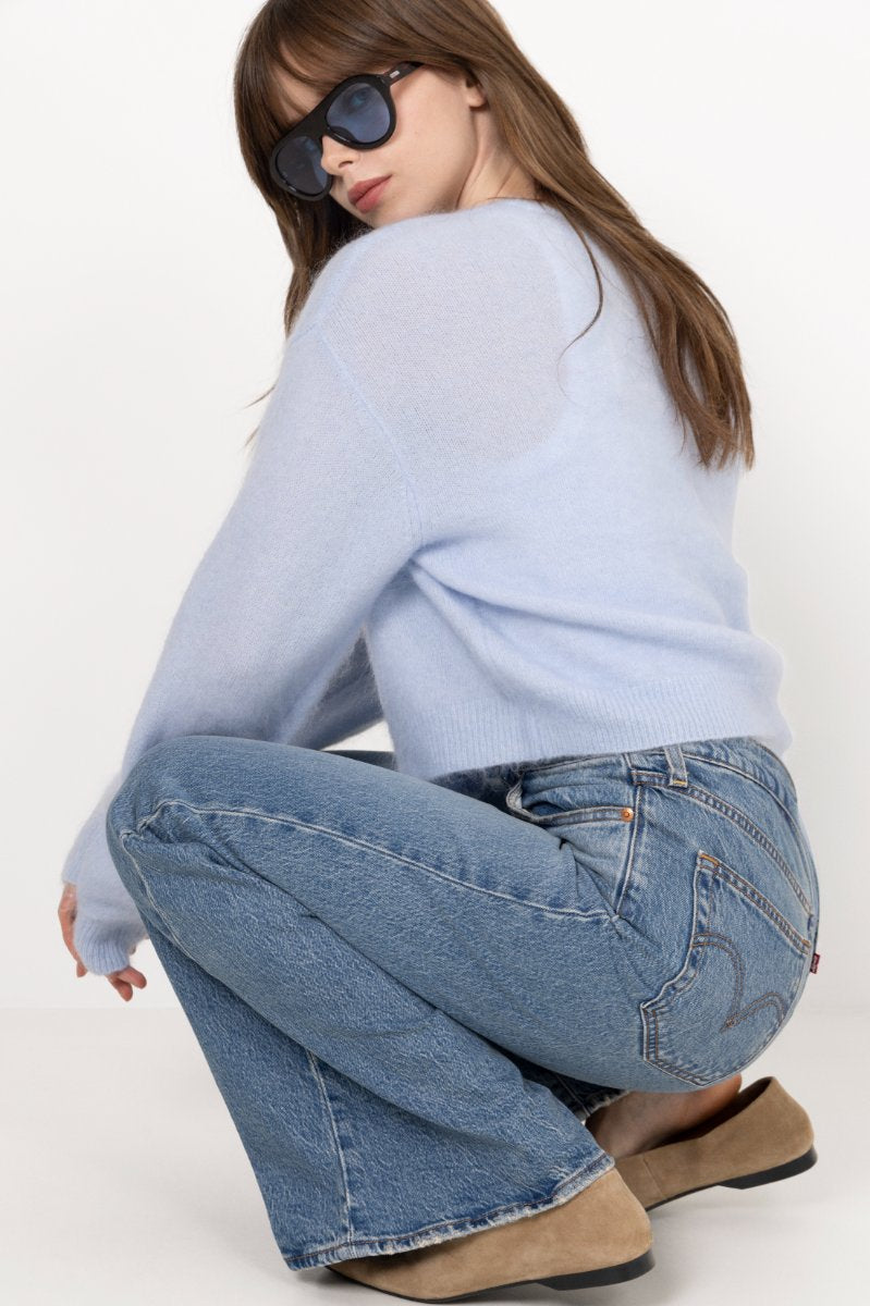 Gzdebbie Short Cardigan - Blue Finch Mélange