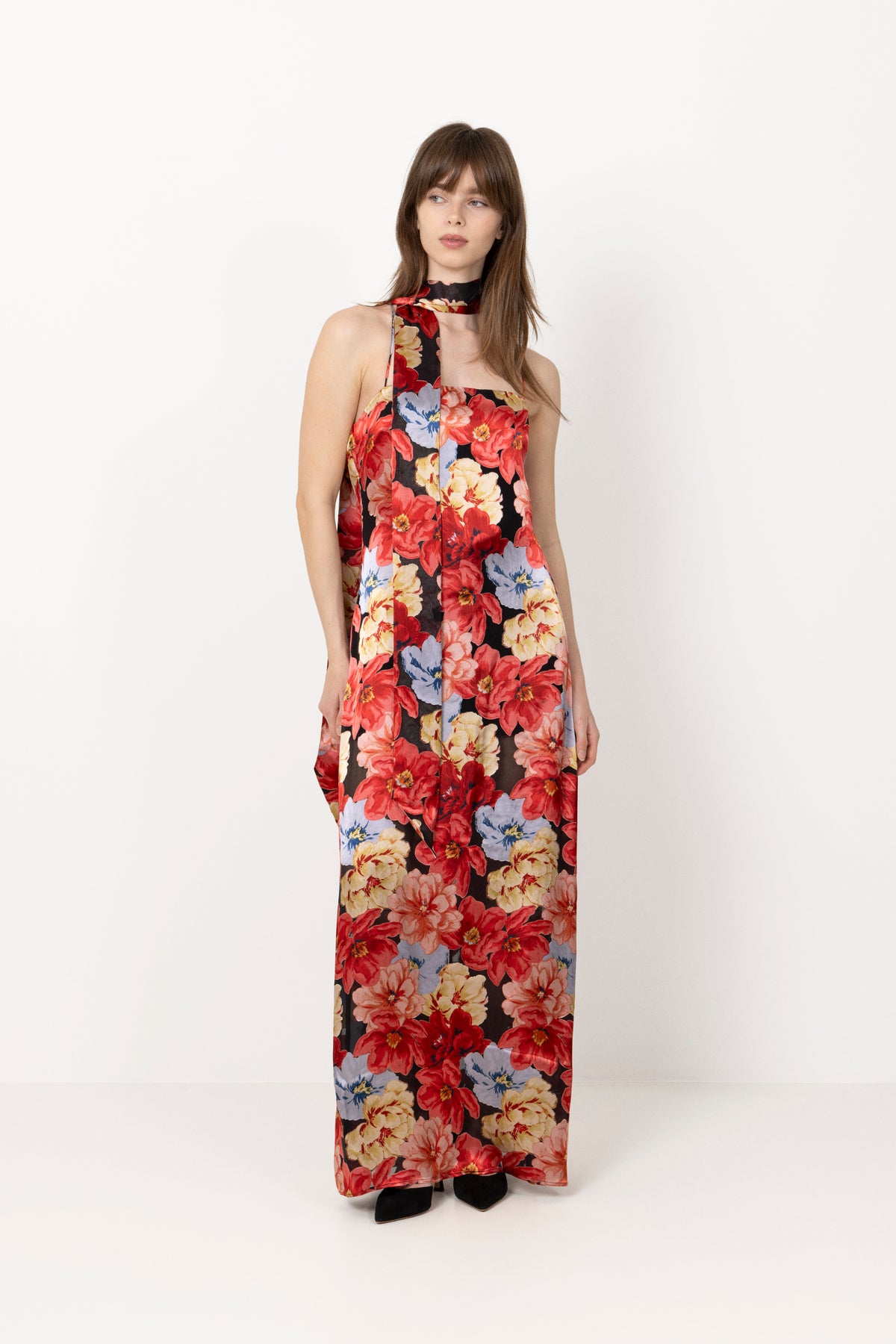 Gzsigrida P Silk Dress - Dessert Flower Multi