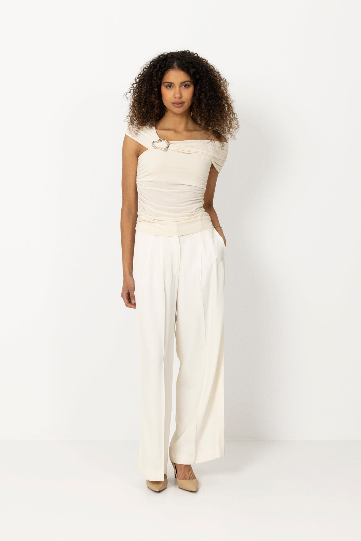 Gzlaily Off Shoulder Top - Egret