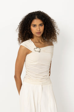 Gzlaily Off Shoulder Top - Egret