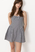 Marcella Mini Dress - Black Textured Gingham