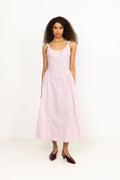 Marcella Midi Dress - Fiori Stripe Palazzo