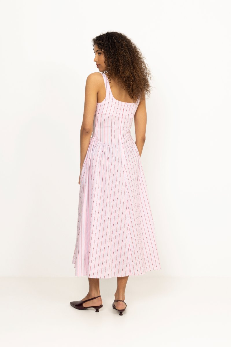 Marcella Midi Dress - Fiori Stripe Palazzo