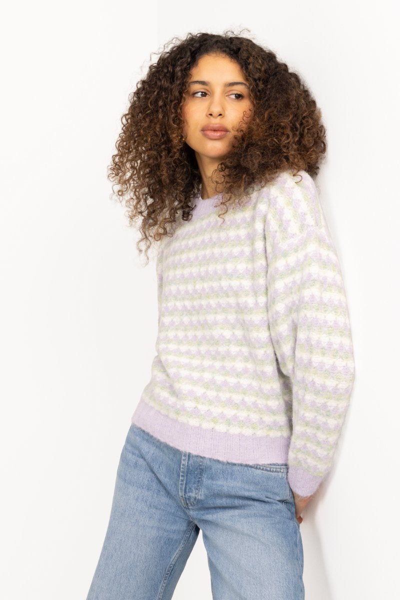 Sassi Knit Pullover - Green/Purple