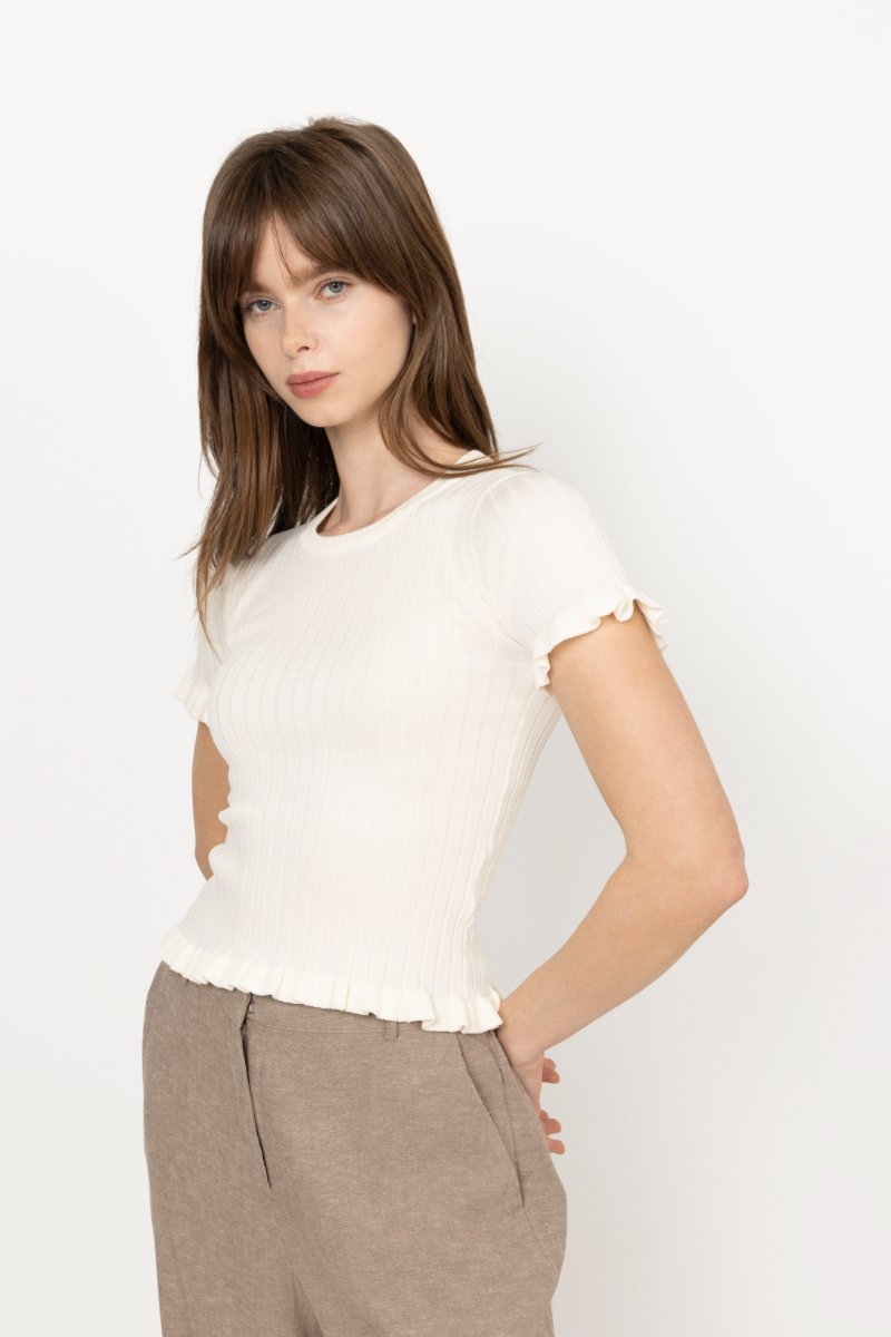 Fabi Knit Top - White