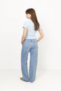 Fabi Knit Top - Light Blue/White Stripe