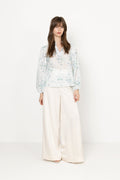 Grete Blouse - Blue/White