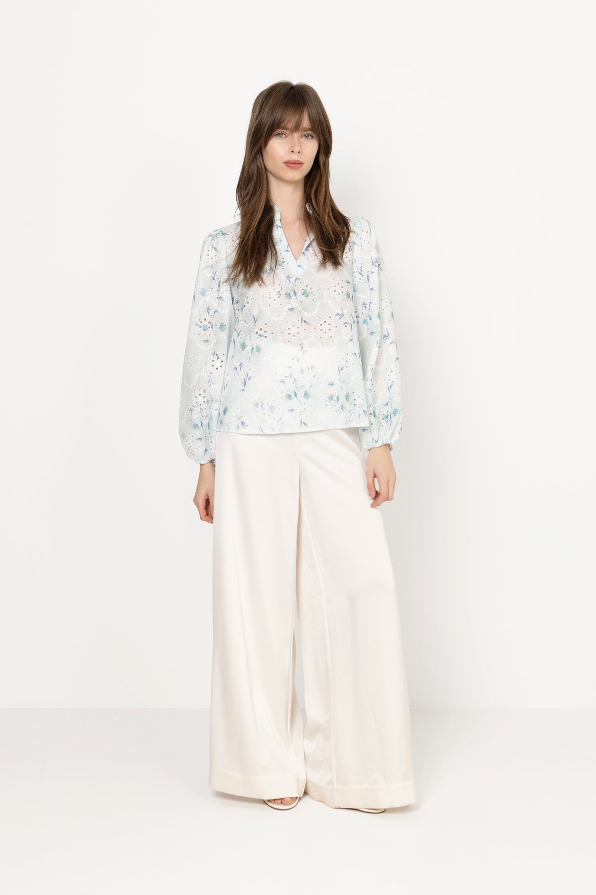 Grete Blouse - Blue/White