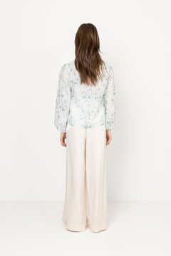 Grete Blouse - Blue/White