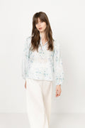 Grete Blouse - Blue/White