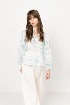 Grete Blouse - Blue/White