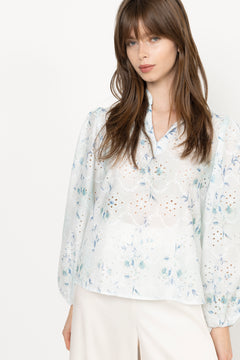 Grete Blouse - Blue/White