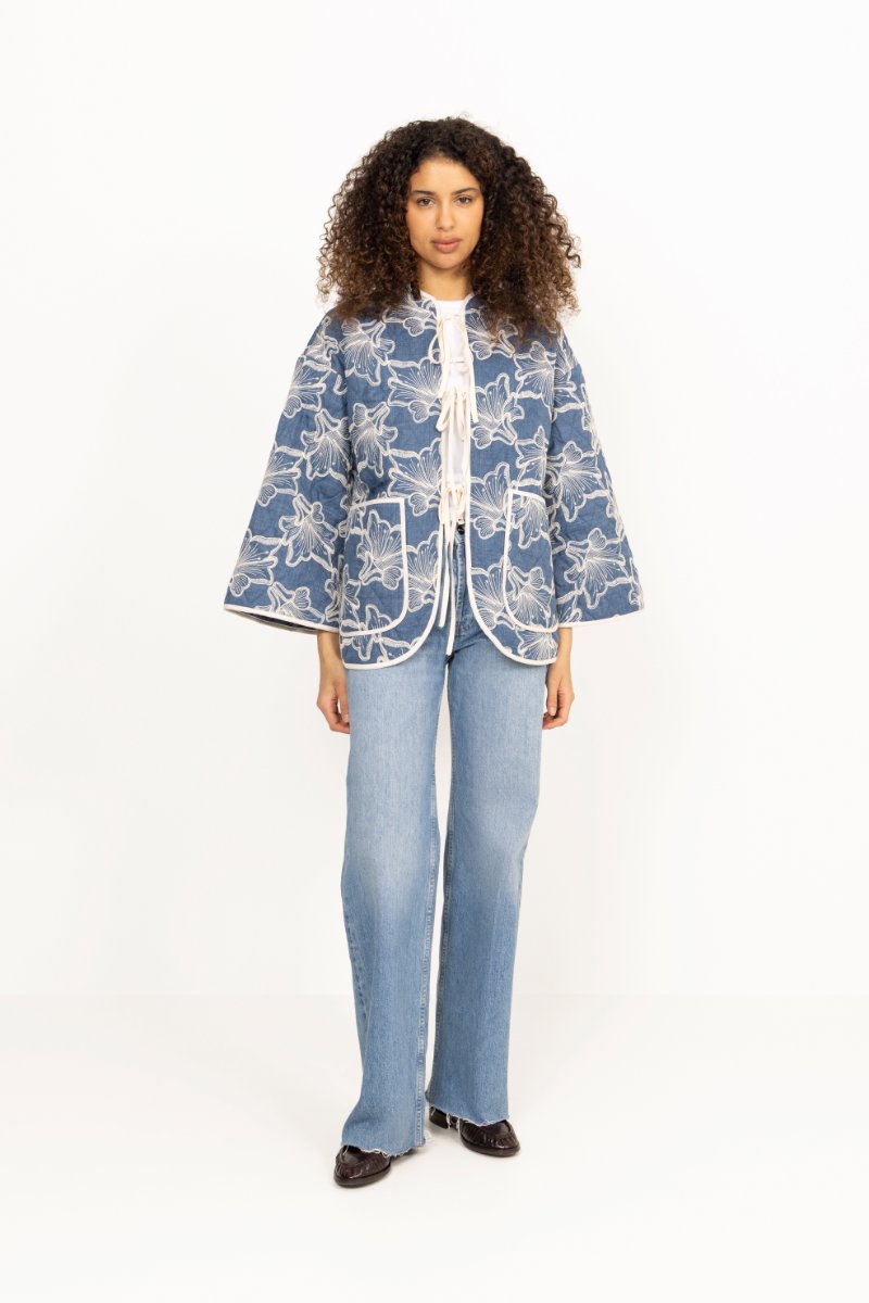 Severin Jacket - Blue/Off White