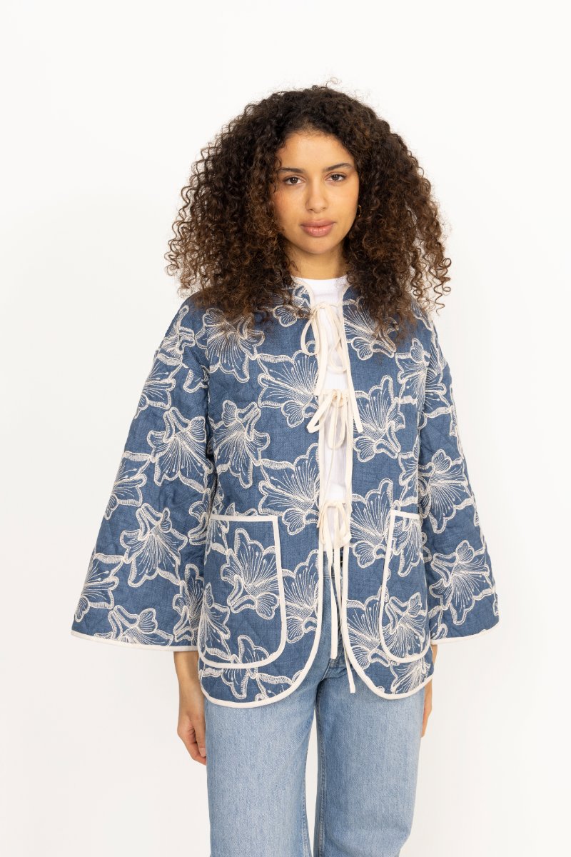 Severin Jacket - Blue/Off White