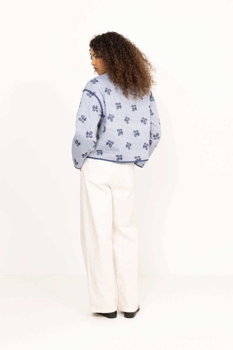 Fina Jacket - Blue/Off White