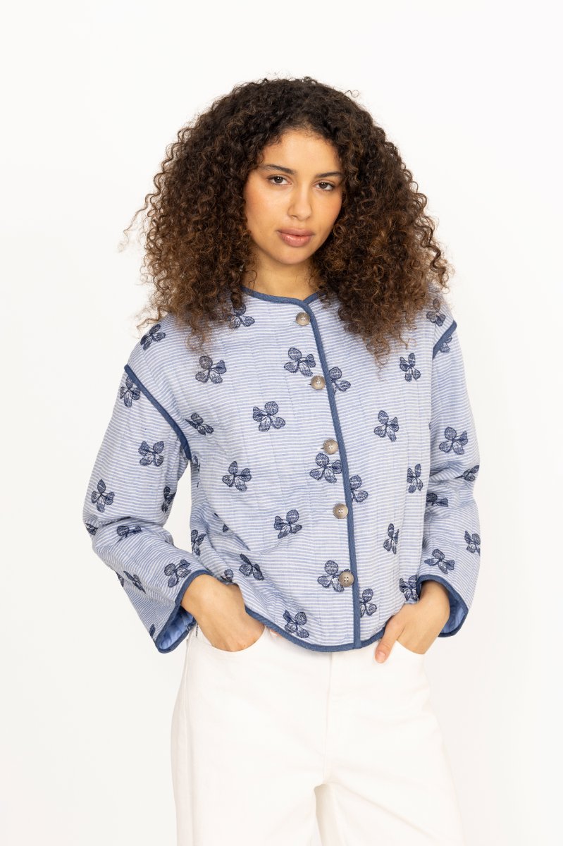 Fina Jacket - Blue/Off White