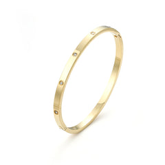 Fiona - Crystal Bangle Bracelet Stainless Steel - Gold