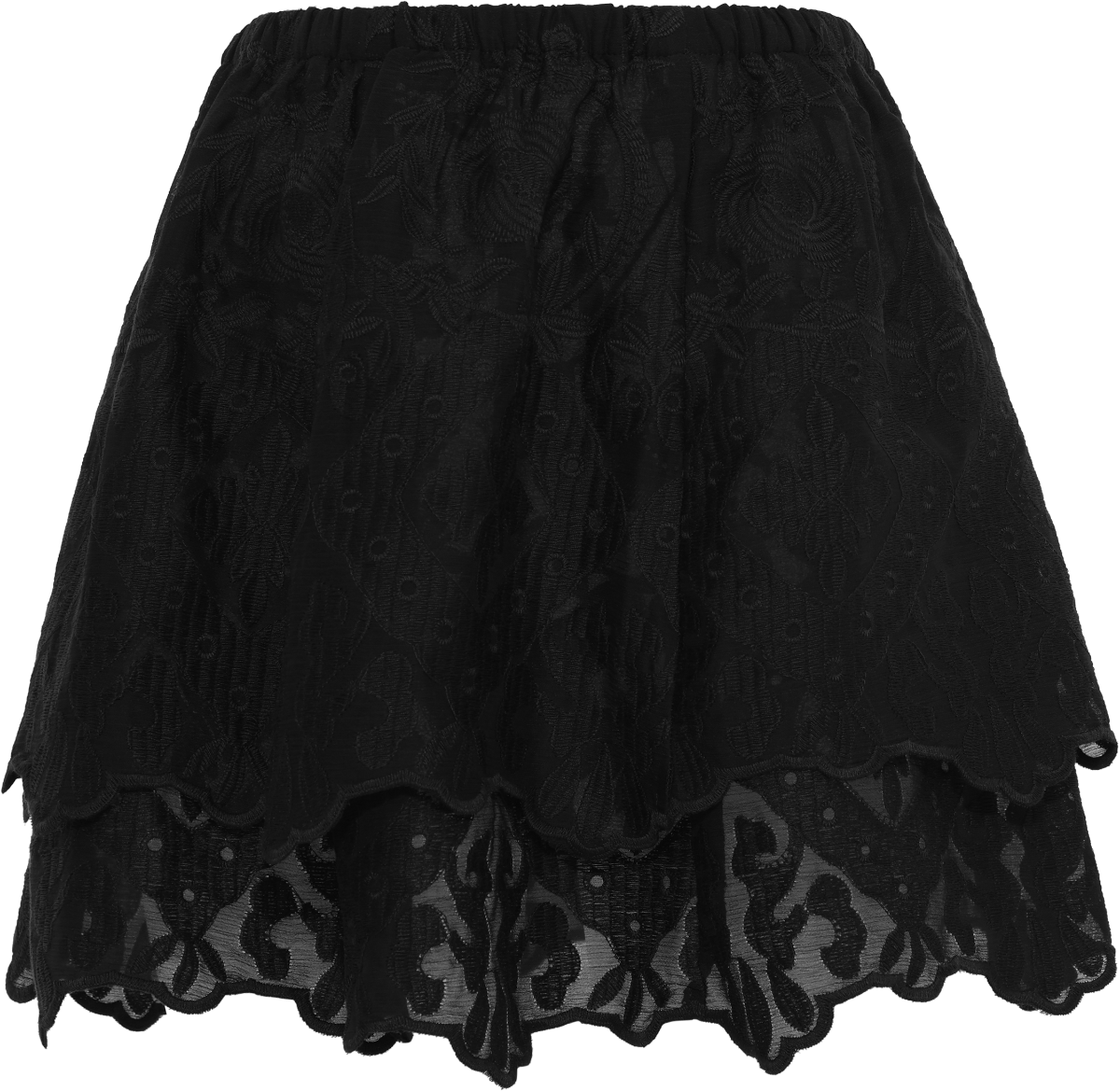 Ellinoric Lace Mini Skirt - Vintage Black