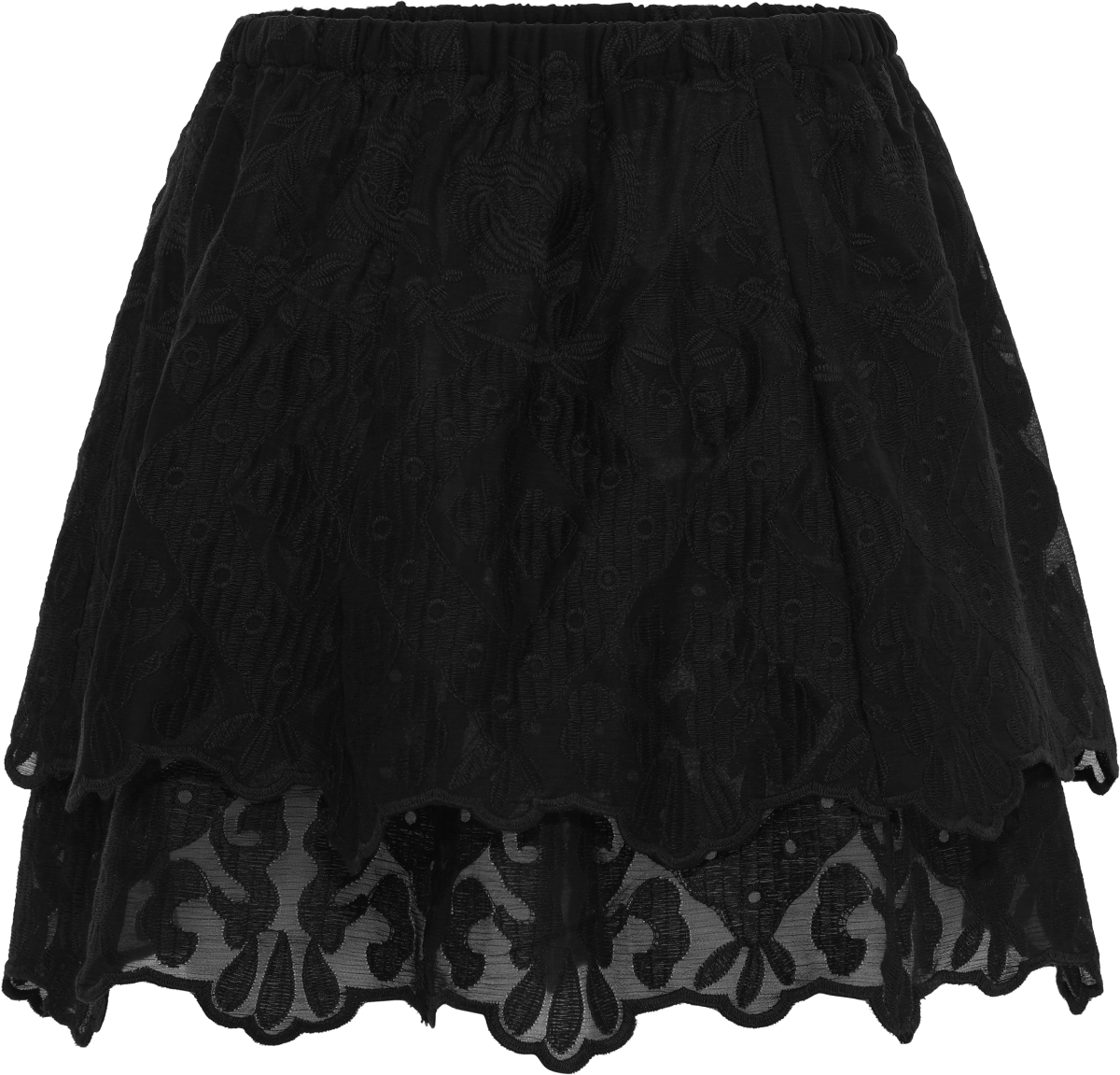 Ellinoric Lace Mini Skirt - Vintage Black
