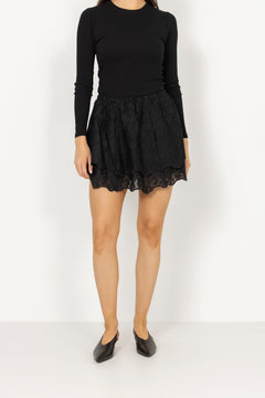 Ellinoric Lace Mini Skirt - Vintage Black
