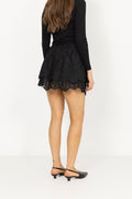 Ellinoric Lace Mini Skirt - Vintage Black