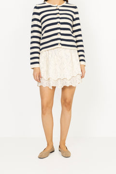 Ellinoric Lace Mini Skirt - Vintage White