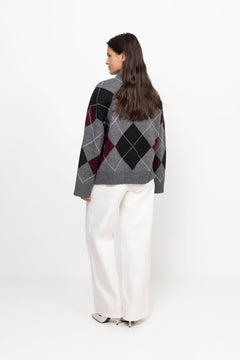 Boletteic Pullover - Grey Argyle