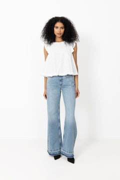 Aida Top - White/Black Dot