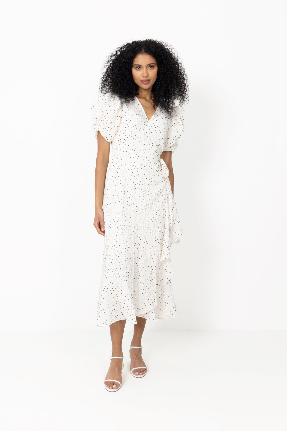 Sinda Dot Dress - Cream/Brown