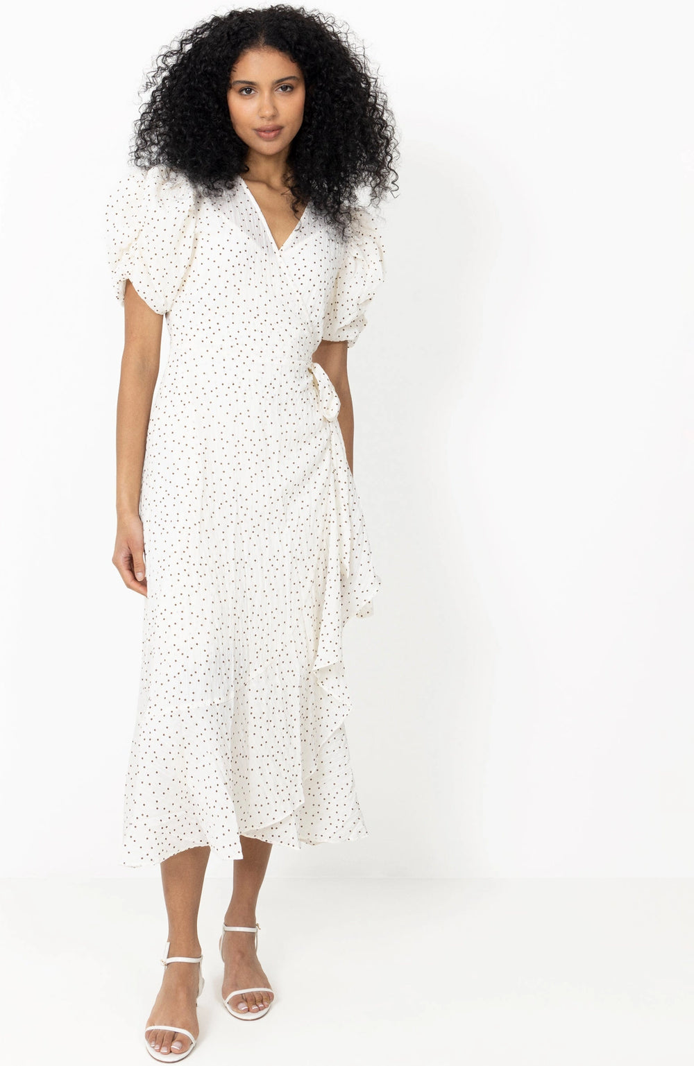 Sinda Dot Dress - Cream/Brown