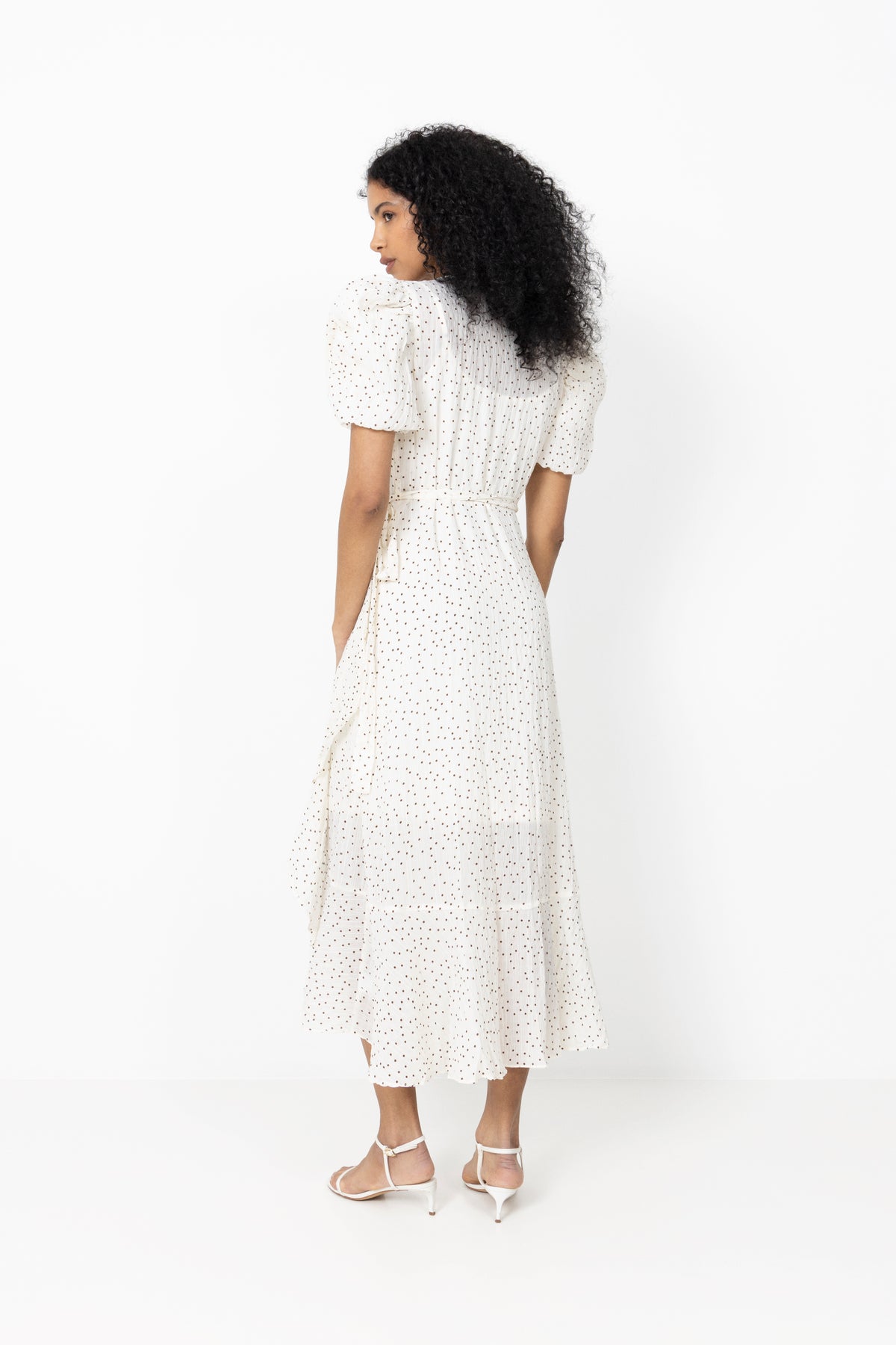 Sinda Dot Dress - Cream/Brown