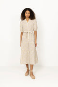 Kate V-Neck Long Dress - Lilac/Yellow