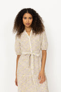 Kate V-Neck Long Dress - Lilac/Yellow