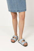 Arizona Big Buckle Nubuck Leather Narrow - Baby Blue