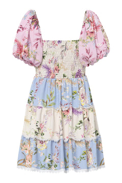 Yasmessa SS Short Dress - Pristine W. Ballerina/Skyway